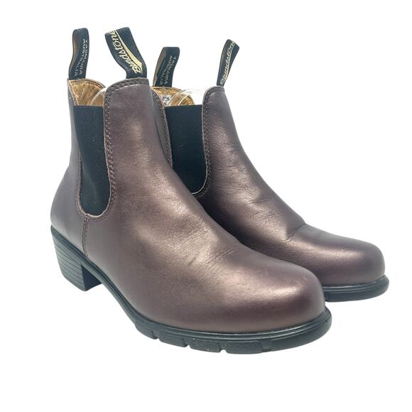Blundstone Heeled Boots 1963 Chelsea Leather Copper Bronze Rose Gold Size US 10 - Picture 2 of 12